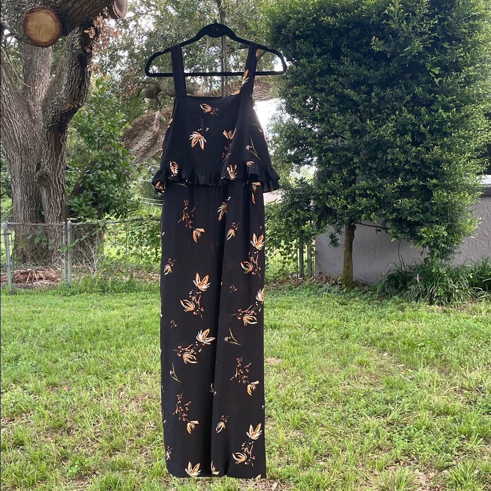 BP Black Floral Print Jumpsuit